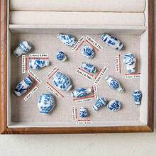 5pcs Elegant Vase Series Straight Hole Beads Hand-Painted Vintage Blue And White Ceramic Beads, Suitable For DIY Bracelets, Necklaces, Earrings, Phone Chains, Bag Charms, Jewelry Accessories, Loose Beads, Holiday Gifts - Blue and White - View 4