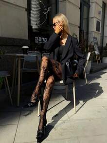 1/3 Pairs Plus Size Women's Fishnet Tights, French Vintage Rose Lace Jacquard Stockings, Sexy Elegant Punk Style Fishnet Pantyhose, Suitable For Parties, Galas, And Formal Events Christmas Gift - Multicolor - View 14