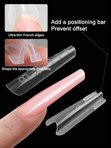 280片美甲延长模具，含甲片和底座 - 适用于亮面凝胶指甲油的按压式美甲片，无需纸张，适合DIY美甲美足（手部和足部） - 适用于专业美甲师和美甲沙龙 - 無色 - 查看 3