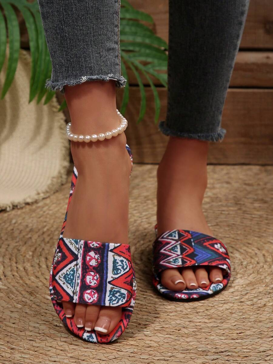 Bohemian Printed Scarf, Preppy College Fabric Geometric Pattern, Summer