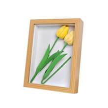 1pc 3D Hollow Dried Flower Specimen Photo Frame, DIY Butterfly Eternal Flower Paper Rose Hollow Frame, No Accessories Included