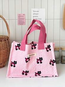 1个可爱卡通印花午餐包，适合上班族、学生，时尚便携，大容量多功能设计 - 彩色 - 查看 14