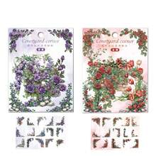 30pcs/Pack Floral Corner Stickers, Suitable For Decorating Frames, Scrapbooks, Photo Albums & Diary Borders, Self-Adhesive,School Supplies,Back To School - Multicolor - View 23
