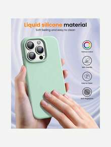 Compatible With Iphone 17 Pro Max 16 15 14 13 12 Mini 11, Shockproof Liquid Silicone Protective Phone Case With Soft Scratch Resistant Ultra-Fine Fiber Lining, Compatible With Iphone 8 Plus 7 6s Soft Cover - Light Green - View 3