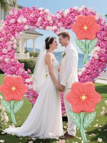 1/3pcs - Large Flower Balloons, 37-Inch Hand-Held Flower Balloons, Suitable For Birthday, Wedding, Valentine's Day, Shower, Mother's Day Party Decor, Anniversary, Proposal, Photo Shoot, Romantic Surprise Theme Decoration