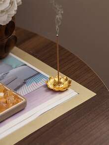 创意莲花香炉/香座，现代金属香架，浮雕香座，优雅小巧设计，桌面迷你檀香香架，适用于香薰棒，生日/毕业礼物，送给家人的最佳礼物，适合客厅/卧室/茶几/书桌/休息室/情人节装饰 - 彩色 - 查看 6