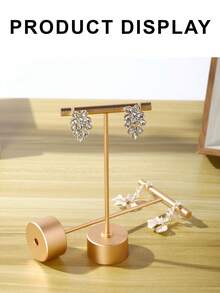 1 chiếc giá trưng bày trang sức bằng hợp kim nhôm cao cấp, đạo cụ trưng bày trang sức sáng tạo, giá đỡ bông tai để bàn. - Vàng - Xem 3