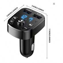 Car MP3 Player Dual USB Fast Charging Adapter, FM Transmitter, Bluetooth 5.0 Compatible, U Disk Plug, Car Charger Kit For Daily Commute, Long-Distance Driving