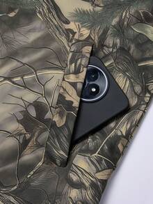 加大码男士轻薄涤纶迷彩（绿/棕/黑/灰/橙/白/米色）全拉链连帽夹克 - 可机洗，适合身材高大的男士 - 春、秋、冬休闲套头衫 - 适合狩猎、户外活动、日常穿着，拉链连帽设计，耐用面料 - 卡其色 - 查看 6