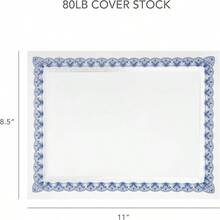 Papel de aluminio dorado para premios, certificados personalizables, certificados personalizables para oficina, escuela o estudiantes, diseo de pergamino, 80 libras, 8.5x 11 pulgadas - Azul-Dorado - Ver 5