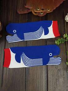 1/2/4 Đôi tất tách ngón chân cá nhân hóa dễ thương, hài hước, xấu xí, đáng yêu dành cho các cặp đôi - Nhiều màu - Xem 3