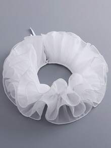 1pc Black & White Ruffled Collar, New Chiffon Collar Accessory, Versatile & Sweet Scarf For Women, Wedding & Party - A - View 12