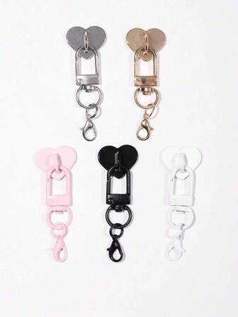 3-In-1 Phone Case Accessories: Heart Buckle Sticker + Lanyard Buckle + Lobster Clasp, DIY Smartphone Lanyard, Metal Material, Adhesive Backing, Decoration For Phone Cases And Bags