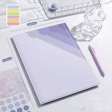 六层透明L型文件夹，绿、蓝、紫渐变设计 - A4科目分隔页，学校用品，学生用品，家庭和办公室试卷整理器 - 耐用塑料文件整理器，带标签空间 - 彩色 - 查看 14