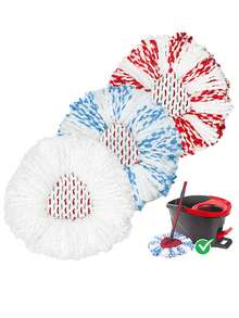 [Microfiber | Deep Cleaning] 1/2 Pieces Microfiber Mop Head Replacement | Home Times, Deep Cleaning, Machine Washable | Compatible With O-Cedar/Viledo EasyWring Spin Mop, Dual-Tank Series Mop Head Replacement, Easy To Replace, Compatible With Dual-Tank Systems