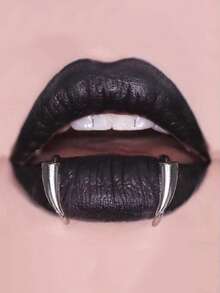 2件装朋克风不锈钢个性化獠牙唇环，哥特风人体饰品，女士新款设计