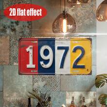 2D Flat Printing, 1 Piece, Vintage Metal Tin Sign, Outdoor Wall Decoration (11.8" * 5.9"), 1972 Sign, Vintage Decoration, Wall, Window, Scene, Cafe, Restaurant, Garage, Birth Year, Commemorative, Home Decoration, Celebration Gift, Friend, Family CP - A - View 7