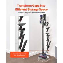 Vacuum Stand, Compatible With G5 V15 V12 V11 V10 V8 V7 V6 Series Upright Vacuums Cleaners & Accessories, Stable Vacuum Stand Holder With 6 Hooks And Non-Slip Footpads, Gray - with 6 Hooks and Non-slip Footpads - 查看 6