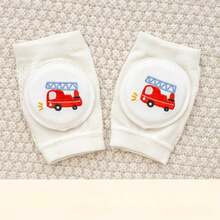 Children's Pure White Embroidered Knee Pads, Unisex Sports Protective Gear, Anti-Fall Foam Elbow Pads, Mesh Baby Crawling Knee Pads - Multicolor - View 10