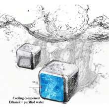 8Pcs Stainless Steel Drink Whiskey Metal Stone Reusable Ice Cubes Cooling Rocks - Silver - View 2