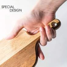 1pc Wooden Cutting Board, Serving Tray With Handle - Decorative Platter Suitable For Bread, Cheese, New Home, Wedding Gift, Outdoor Picnic, Bar. Cutting Board For Cooked Food, Kitchen Accessory, Gift For Cooking Enthusiasts