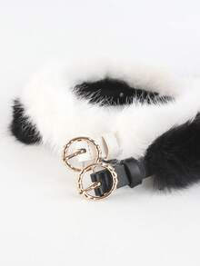 1 pieza Cinturón de cintura elegante y minimalista, accesorio sexy de corsé de piel sintética negra retro, adecuado para chaquetas, jeans, vestidos, uso diario, fiestas y regalos del Día de San Valentín - Multicolor - Ver 5