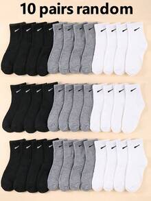 20双装儿童/青少年中筒袜，儿童船袜，透气柔软运动袜，适合日常穿着，男女通用，1-16岁，畅销款 - 彩色 - 查看 11