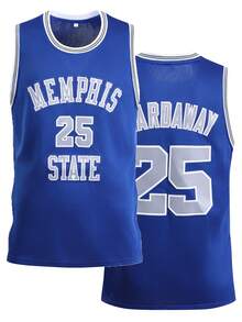 Atonmore Men's Basketball Jersey #25 Blue Embroidered Basketball Sleeveless Tank Top, Casual Sports Shirt Spring Fall - Blue - View 1