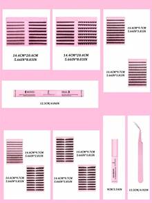 1624pcs,320pcs, 224pcs, 200pcs, 160pcs, D Curl, 30D 60D 80D 100D Eyelash Extension Kit, DlY Eyelash Extension Kit, Individual Lashes Cluster, Lash Clusters With Lash Bond, Lash Remove And Seal And Tweezers Tools, Suitable For Daily Commuting Or Holiday Celebration And Convenient For DIY Eyelash Makeup Design At Home - 黑色 - 查看 2