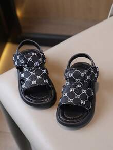 Children's Flat Sandals / Children's Comfortable Soft Flat Sandals - Black and White - View 3