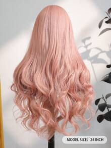 彩虹色24英寸时尚合成假发，耐热纤维卷曲长假发，带刘海，高品质女士假发，非常适合节日派对和日常佩戴