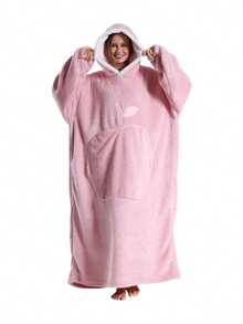 Oversized Hooded Wearable Blanket, Loose Fit Hooded Blanket, Super Soft & Warm, Front Apple Pocket Design, Suitable For Both Men And Women, Large Pocket Design, Great Gift And Comfortable Home Choice