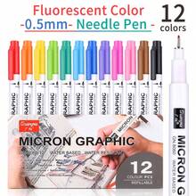24/36 Colors Micro Liner Pen Set, 0.5mm Tip, Waterproof & Lightfast, Suitable For Art Drawing, Sketching, Outlining, Student Design - Colored Technical Pens - View 3