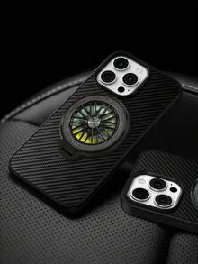 Phone Cover With Carbon Fiber PU Leather For 16 Pro Max/17 Pro Max, Mobile Case With Holder For Galaxy S25 Ultra, Stress Relief Gadget, Shockproof Phone Case For Ip13/14 6.1 Inch/Ip11 Phone Case Cover, Cool Stress Reliever Smartphone Cases , Fashion 16 Pro Case Mobile Cover, Galaxy A17/A56 Carbon Fiber Phone Case, Conque Redmi 15C Protection Case - Black - View 9