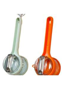 Pelador multifunción con caja de almacenamiento - Pelador de frutas y verduras de plástico resistente, apto para zanahorias, patatas y otros productos. Equipado con caja de almacenamiento, diseño higiénico, ideal para uso doméstico y comercial (aplicable a diversas verduras) - Multicolor - Ver 8