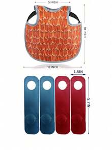 2对蓝红斗鸡腿环，公鸡保护配件，斗鸡用品；户外耐寒斗鸡背鞍，斗鸡装饰品 - A型 - 查看 6