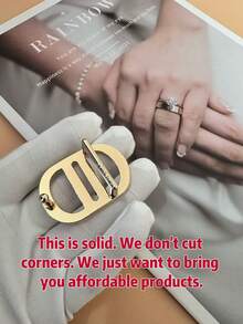 1条经典简约时尚字母扣女士腰带，百搭欧美风格真皮腰带，适合搭配裤装和西装 - 彩色 - 查看 4