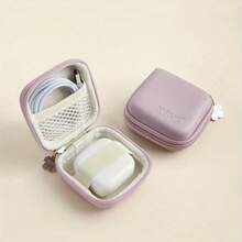 Lifetime Companion EVA Material Earphone Storage Pink Case, Includes Data Cable, Charger, USB Drive And USB Drive Storage Box, Hard Shell Protection Design, Shock Resistant, Fashionable Holiday Gift - Multicolor - View 4