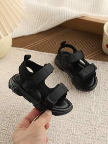 1 Pasang Sandal Pantai Musim Panas Baru untuk Anak-Anak, Sandal Pantai Sol Lembut Modis Serbaguna untuk Aktivitas Luar Ruangan, Anti Selip, Cocok untuk Anak Perempuan - Hitam - View 2
