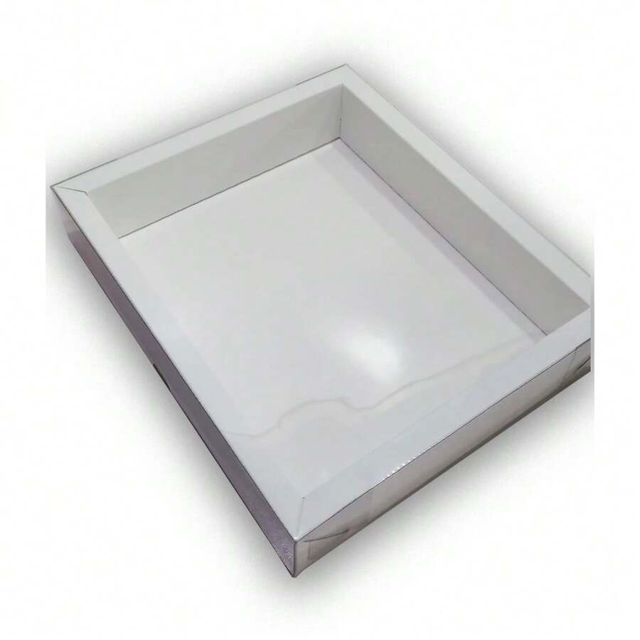 Gift Box Kit With Rim 23x19x5cm Kraft And Duplex Box With Transparent Acetate Window Crystal Packaging - Blanco - Ver 1