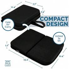 ComfiLife Ergo-Gel Airplane Seat Cushion – Travel Seat Cushion – Compact, Foldable, Portable Comfort,One-Size,Black - 黑色 - 查看 7