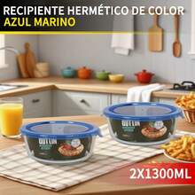 2 piezas/3 piezas Recipientes de Almacenamiento de Alimentos de Vidrio con Tapas | Cajas de Almuerzo Herméticas y A Prueba de Fugas | Preparación y Almacenamiento de Comidas | Aptos para Microondas, Horno, Refrigerador y Lavavajillas - transparente - Ver 18