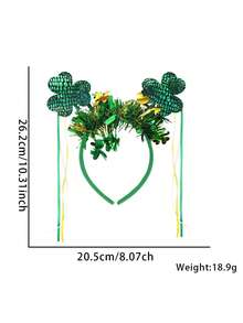 1 Peça Tiara de Trevo, Acessório de Cabeça de Trevo para Festival Irlandês, Presilha de Cabelo Verde, Acessório de Cabelo para Decoração da Festa do Dia de São Patrício, Adequado para Feriados, Transporte, Reuniões, Festas, Acessórios de Cabelo Femininos, Tiara, Acessórios de Cabeça, Enfeite de Cabelo, Decoração de Casa e Quarto - Multicolorido - Visão 9