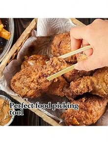 20个迷你竹制夹子，一次性木制烹饪夹，竹制厨具，餐厅烹饪夹，适用于吐司、面包、茶等。 - 彩色 - 查看 3