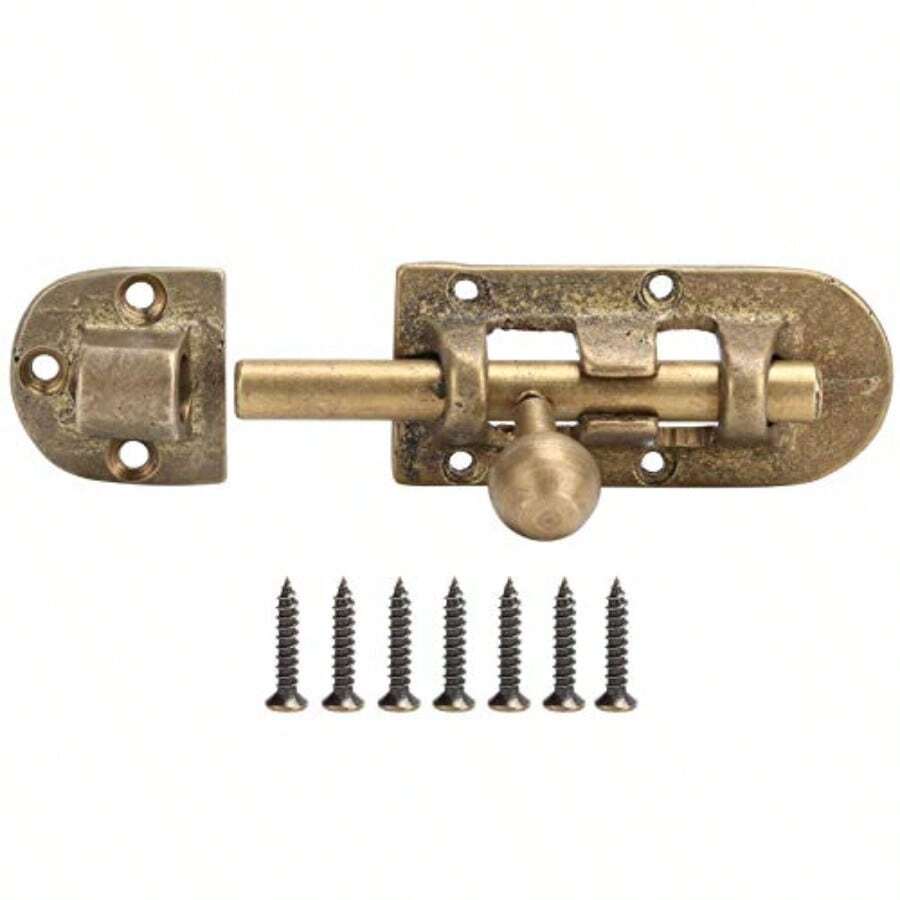 XISH Pestillo corredizo robusto de latón con pernos de puerta vintage para puerta y ventana - como en la foto - Ver 1