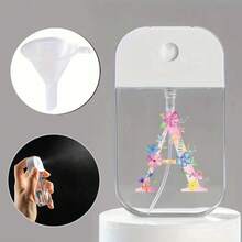 Card Spray Perfume Bottle With Funnel Travel Moisturizing Sprayer Pocket-Sized Portable Perfume Atomizer With Keychain Silicone Funnel Hand Sanitizer Storage Box Suitable For Carrying Outside Refillable Empty Box Initial Name 26 Letters Pattern