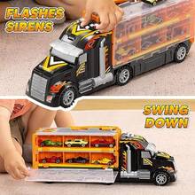 JOYIN Juguetes de Camiones para niños Pista de Carreras de 5 Metros y 12 Coches de Juguete de Metal Fundido Coche de Carreras con Luces y Sonidos Regalo de Juguete de camión para niños y niñas - como en la foto - Ver 7