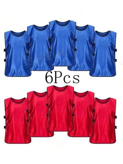 6pcs/Set Numbered Training Jerseys, High-Quality Sports Training Uniforms - For Team Drills, Football, Basketball, Baseball, Durable, Lightweight, Quick-Dry Training Vests, Suitable For Sports Teams And Club Activities