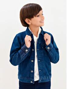 Pimbolim Jeans Boy's Jean Jacket, Children's, With Pockets, Super Stylish. - 藏蓝色 - 查看 9