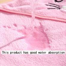 Cute Cartoon Children's Towel Set, Soft Coral Fleece, Strong Water Absorption, Hand Wash Only - Available In Gray, White, Pink, Blue - For Boys And Girls - Multicolor - View 6